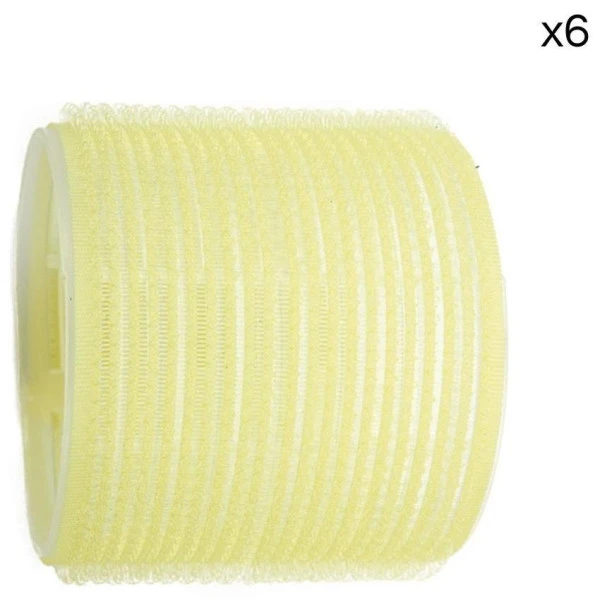 6 Rouleaux Velcro Jaune Shophair 65mm