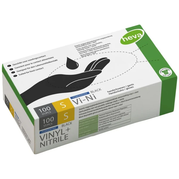 Boite De 100 Gants Noirs Vinyle Taille S