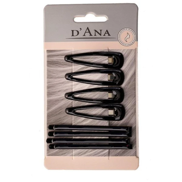 Lot De 4 Pinces Clic-clac Et 4 Pinces Guiches Noires Stella Green