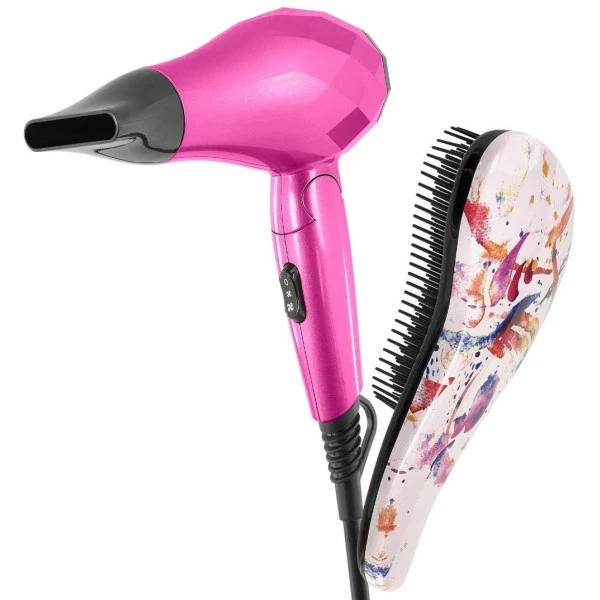Pack Mini Sèche-cheveux Ultron + Brosse D-méli-mélo Summer Splash – Image 2