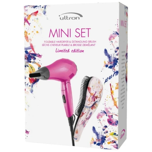 Pack Mini Sèche-cheveux Ultron + Brosse D-méli-mélo Summer Splash
