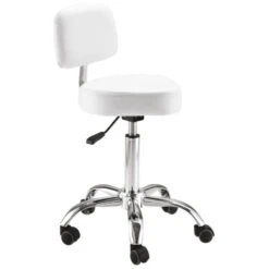 Tabouret Formé Blanc Avec Dossier